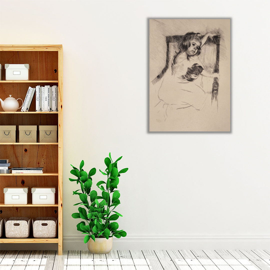 Kneeling in an Armchair - Canvas Print Wall Art