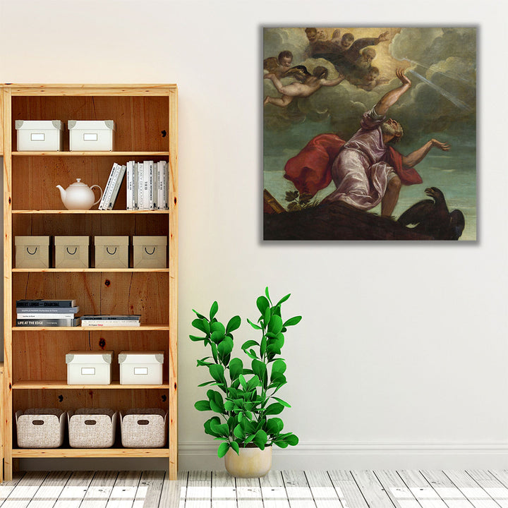 Saint John the Evangelist on Patmos - Canvas Print Wall Art