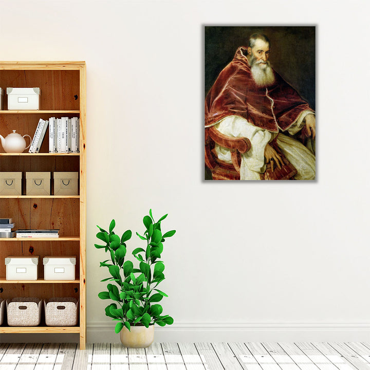 Portrait of Pope Paul III - Canvas Print Wall Art