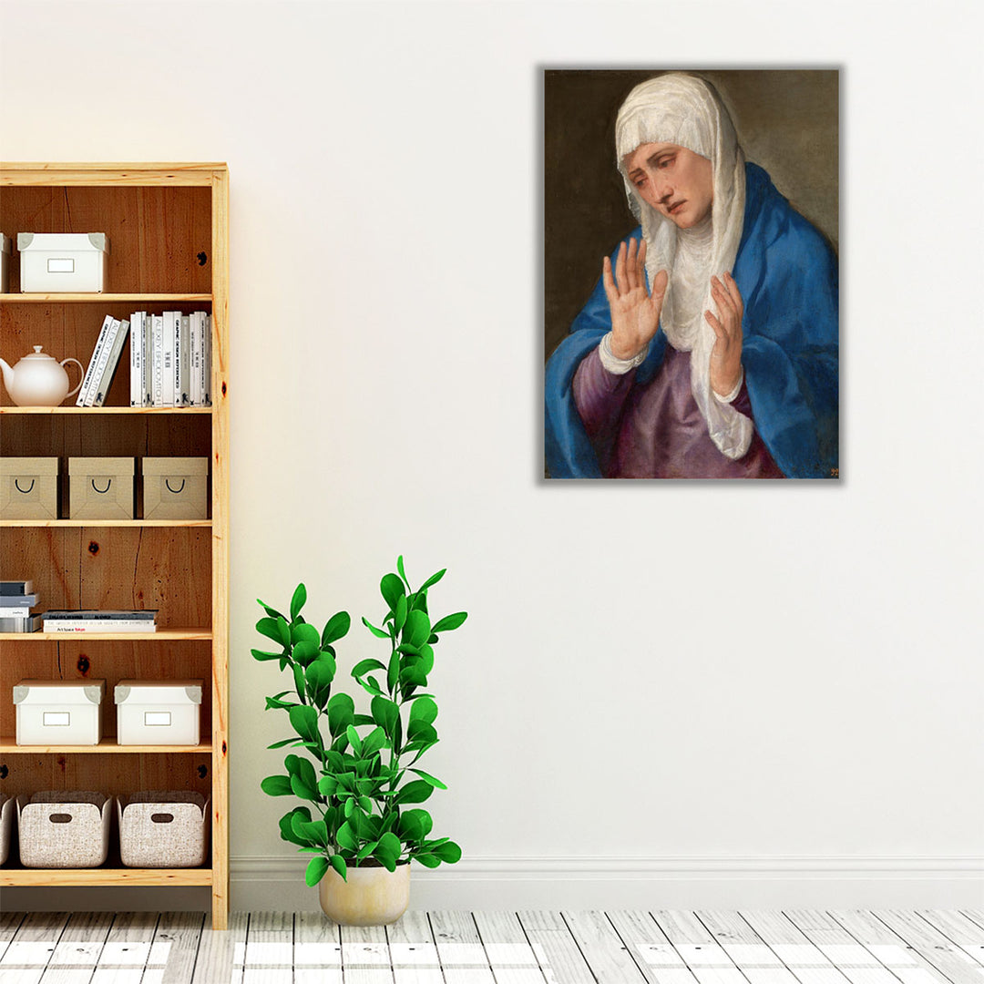 Mater Dolorosa with Open Hands - Canvas Print Wall Art