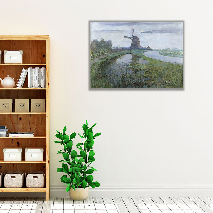 Oostzijdse Mill along the River Gein by Moonlight - Canvas Print Wall Art