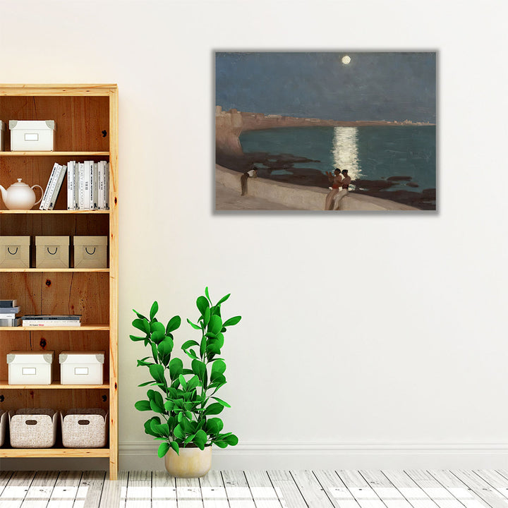 The Bay of Cadiz, Moonlight - Canvas Print Wall Art