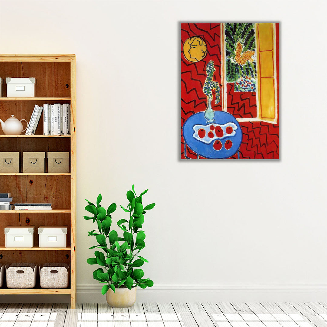 Red Interior, Still Life on a Blue Table, 1947 - Canvas Print Wall Art
