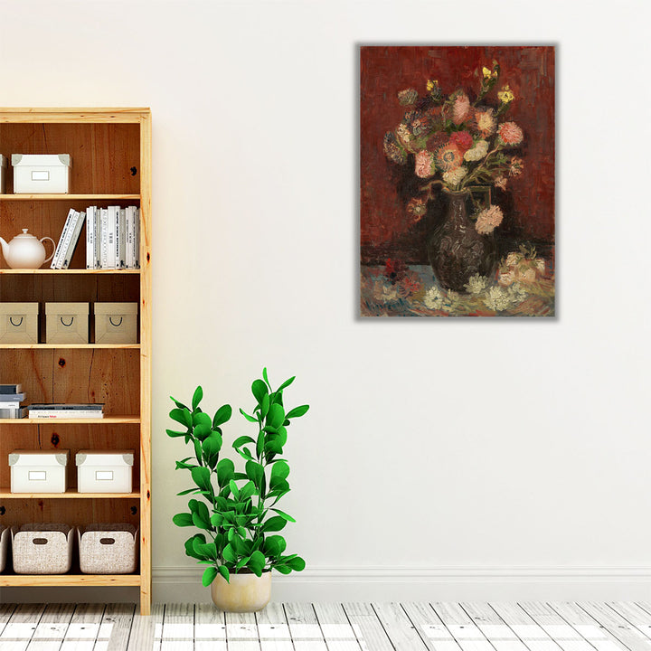 Vase with Chinese Asters and Gladioli, 1886 - Canvas Print Wall Art