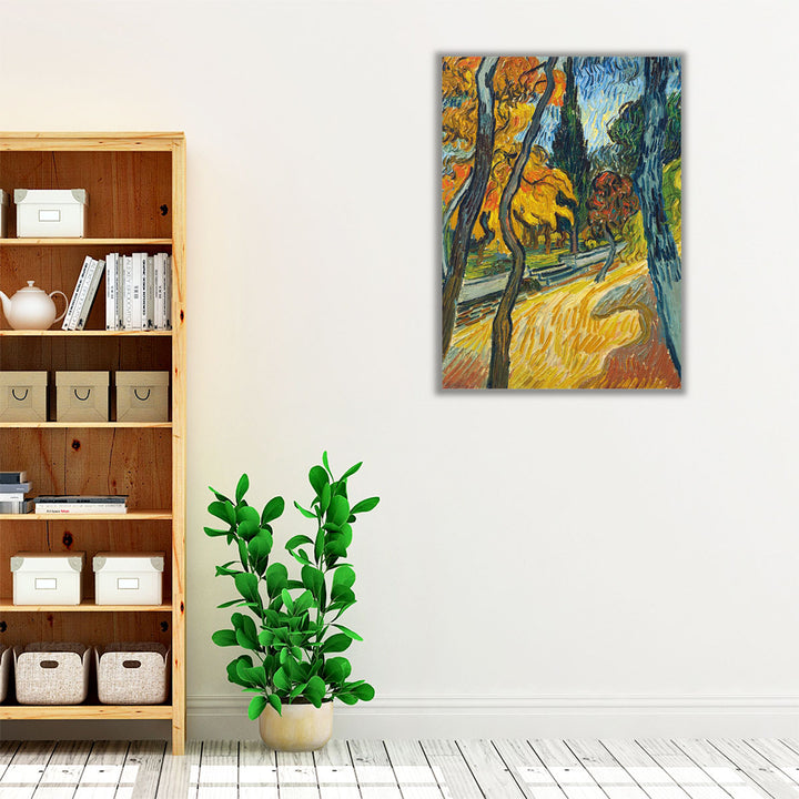 Arbres dans le jardin de l’asile, 1889 - Canvas Print Wall Art