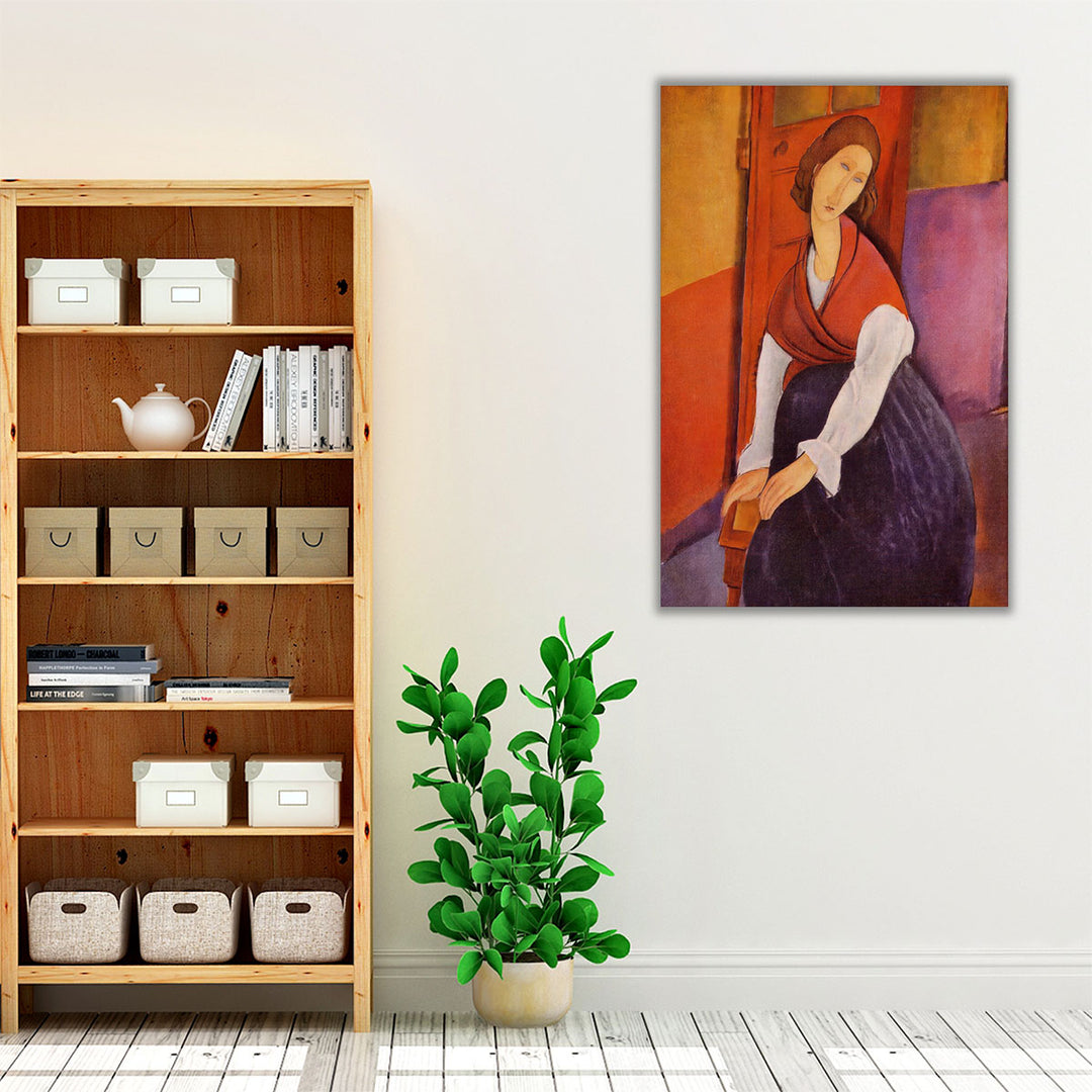 Jeanne Hebuterne in Red Shawl - Canvas Print Wall Art