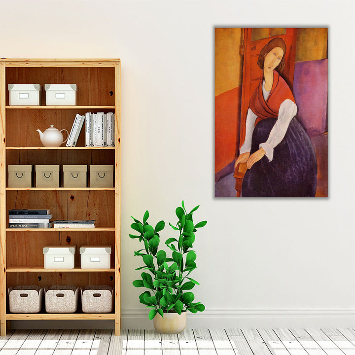 Jeanne Hebuterne in Red Shawl - Canvas Print Wall Art