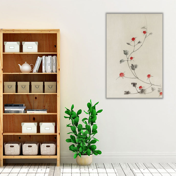Small Red Blossoms on a Vine- Canvas Print Wall Art