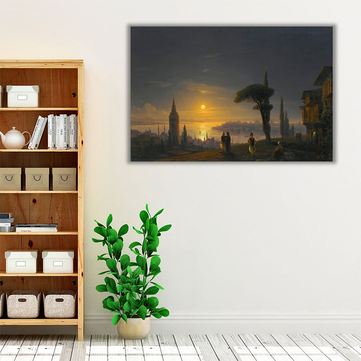 The Galata Tower by Moonlight, 1845 - Canvas Print Wall Art