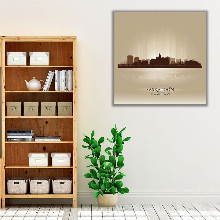 Saskatoon Saskatchewan, City Skyline - Canvas Print Wall Art