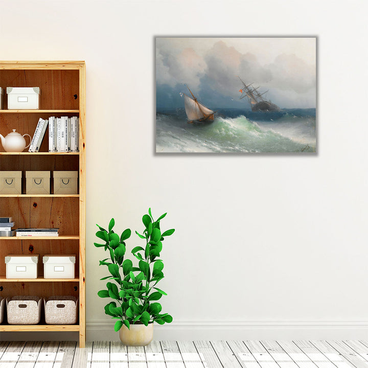 Two Ships at Sea, 1863 - Canvas Print Wall Art